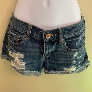 American Eagle distressed booty shorts